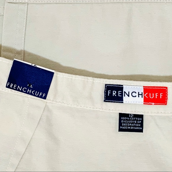 NEW Size 12 French Kuff 90s Beige Khaki Tortoiseshell Button Wrap Mini Skirt - Picture 9 of 11